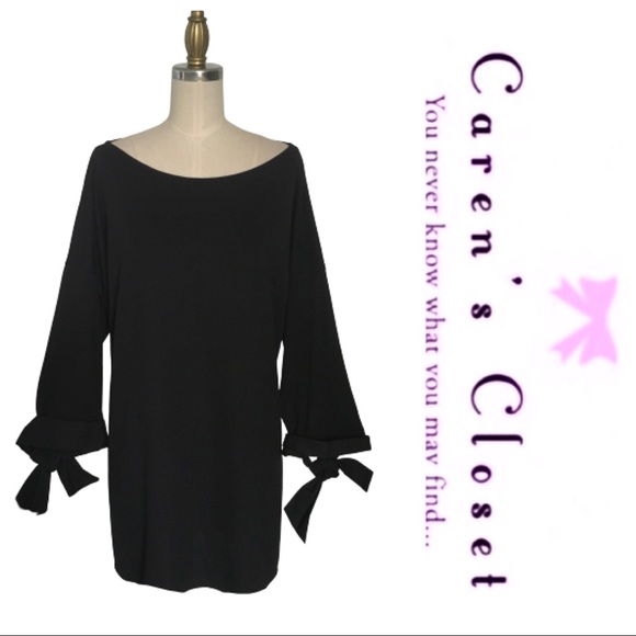 NWOT Layfayette 148 Black Catriona Bow Sleeve Top - Picture 5 of 8